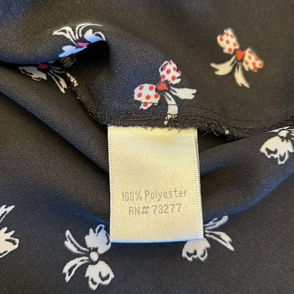 LC Lauren Conrad black cap sleeve bow blouse Size S EUC - Picture 8 of 9